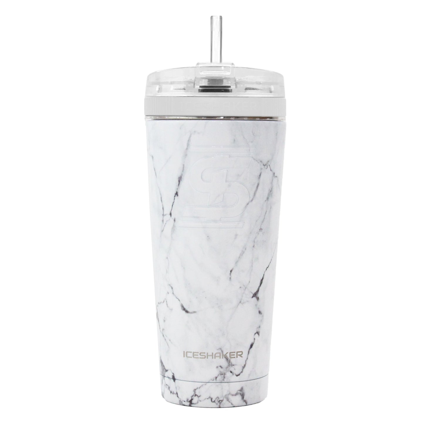 26oz White Marble w/ Flex Lid